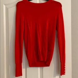 Zara red embellished sweater